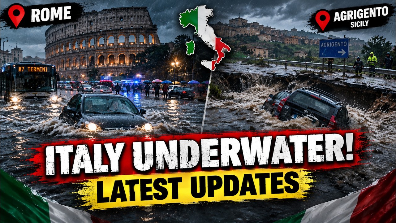 Italy Flood Fury: Rome & Agrigento UNDERWATER After Torrential Rain | World News