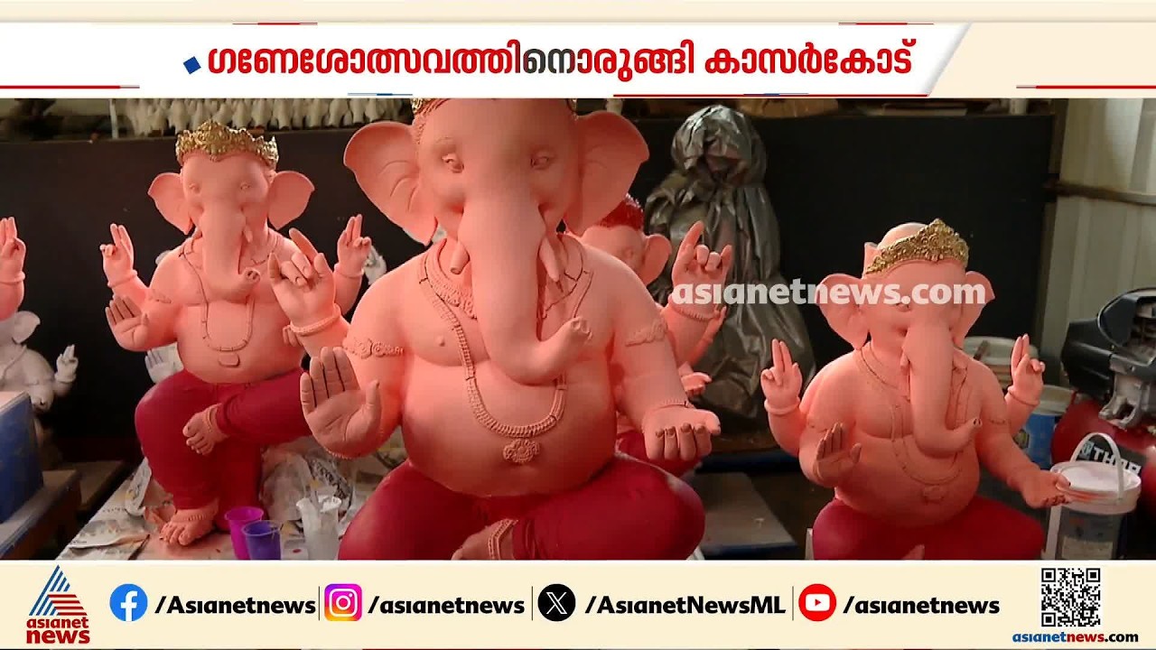 കളിമണ്ണിൽ വിരിഞ്ഞ് ​ഗണേശന്മാർ; കാസർകോട് ​ഗണപതി വി​ഗ്രഹങ്ങളുടെ നിർമാണകാഴ്ചകൾ | Kasaragod | Ganapathi