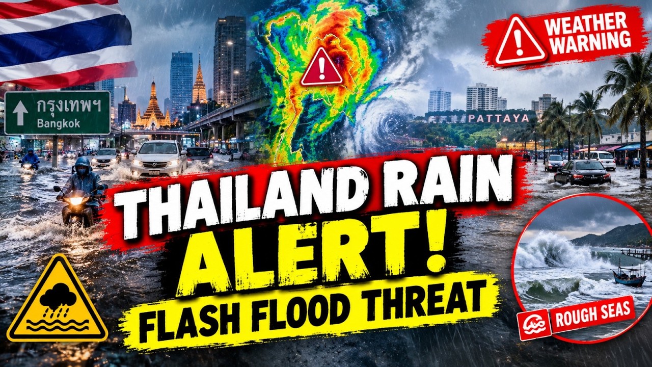 Thailand Rain ALERT! Heavy Rain & Flash Flood Threat Across Pattaya & Bangkok | Weather Warning