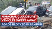 Cloudburst in Rampur, Himachal | Haevy Flood Sweeps Away Vehicles, Blocks Roads!