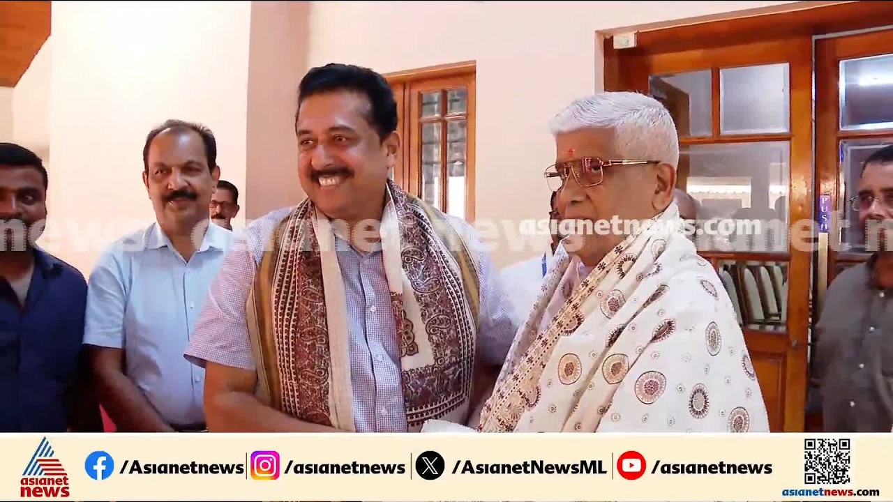മന്ത്രി എന്‍.ഷംസുദ്ദീന്‍ NSS ആസ്ഥാനത്ത്; ഷാള്‍ അണിയിച്ച് സ്വീകരിച്ച് സുകുമാരന്‍ നായര്‍ | Shamsudheen