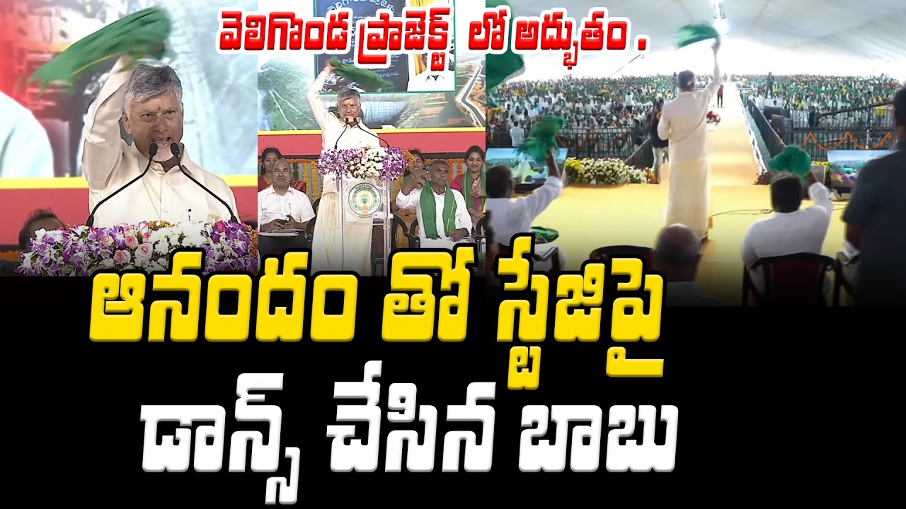 ఆనందం తో స్టేజిపై డాన్స్ చేసిన బాబు CM Chandrababu Dance At Veligonda Project |Asianet Telugu