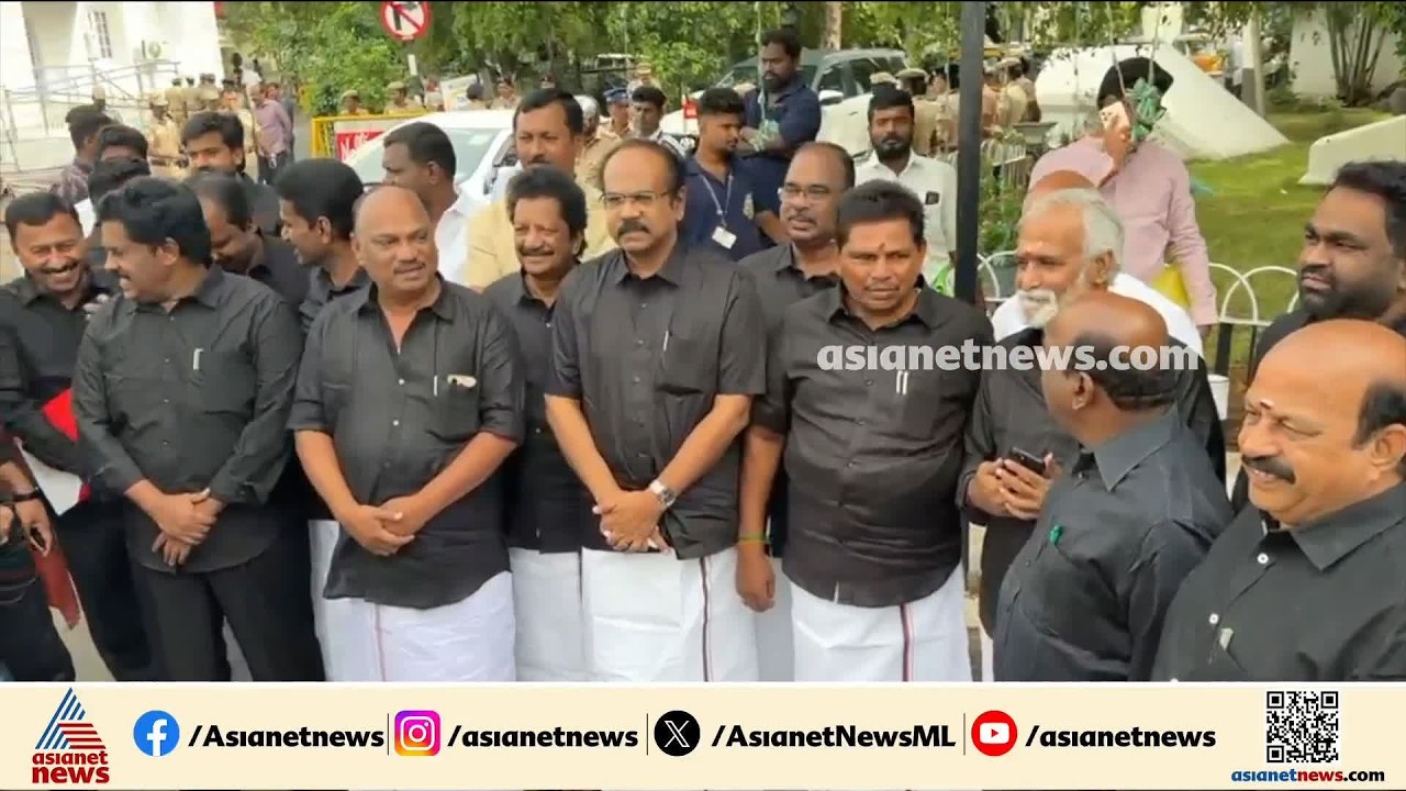കറുത്ത ഷർട്ടിട്ട് ഡിഎംകെ എംഎൽഎമാർ നിയമസഭയിൽ; പ്രതിഷേധം കാവേരി വിഷയം ഉൾപ്പെടെ ഉന്നയിച്ച്