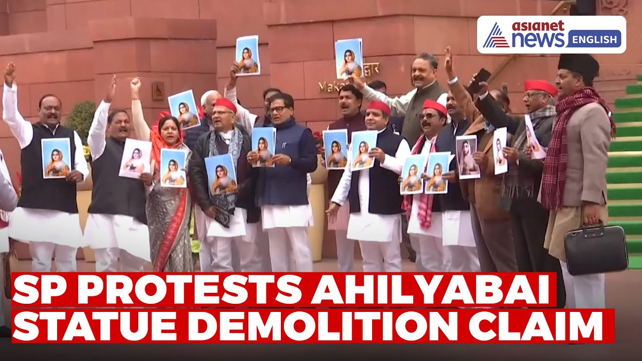 SP MPs Protest Over Alleged Demolition of Ahilyabai Holkar’s Statue in Varanasi