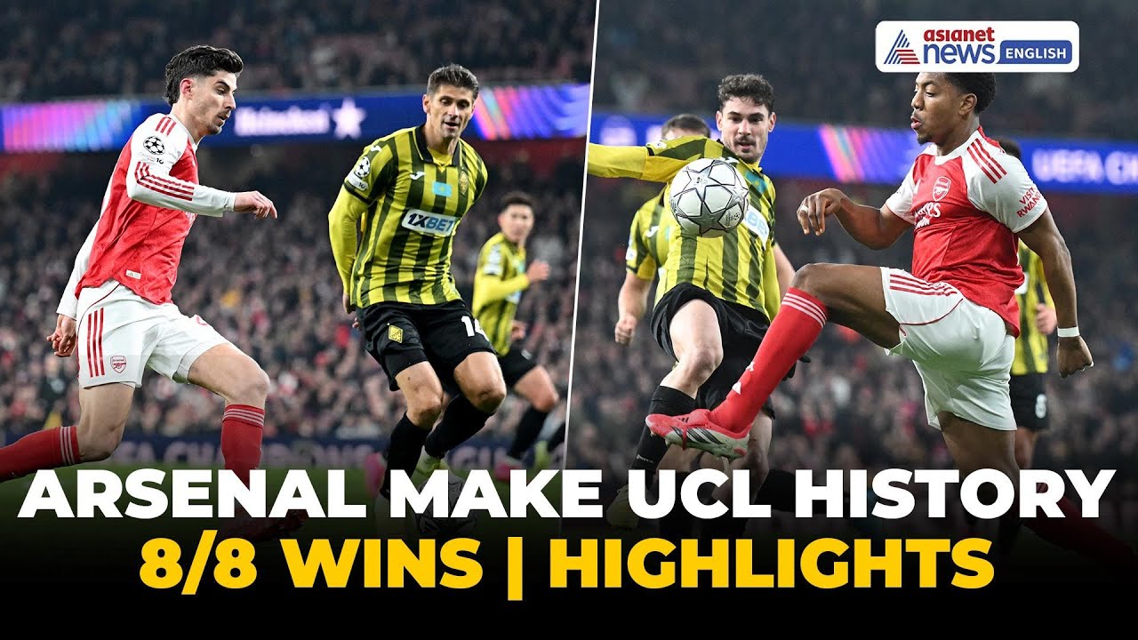 Arsenal vs Kairat Highlights: Gunners Make UCL History With Perfect 8/8 Record