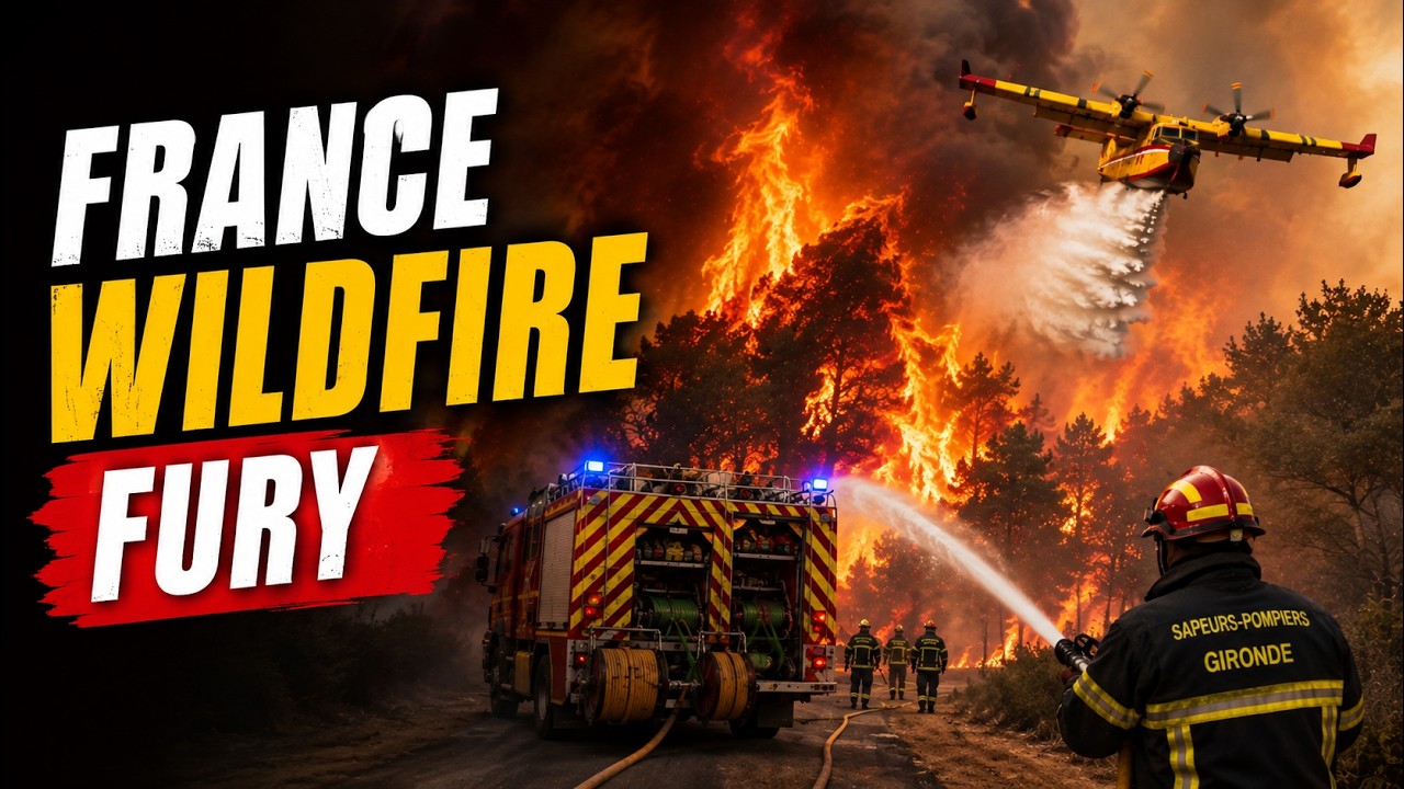 France Wildfire Fury | Heatwave Threatens Saint-Jean-d'Illac, Firefighters Battle Flames