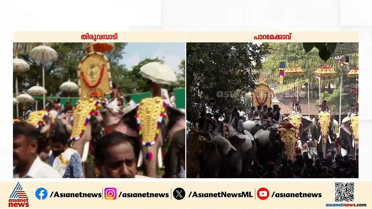 തൃശ്ശൂരിൽ കൊട്ടിക്കയറി പകൽപ്പൂരം; പൂരനഗരിയിലേക്ക് ഒഴുകിയെത്തി ജനം