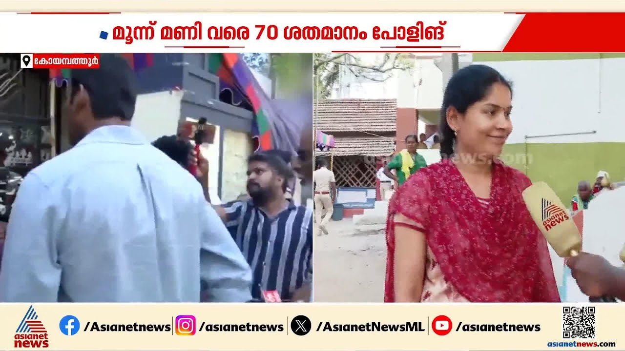 കോയമ്പത്തൂര്‍ ജില്ലയില്‍ ഇതുവരെ 71 ശതമാനം പോളിംഗ് | Coimbatore