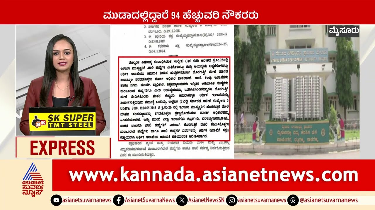 Mysore: ಮುಡಾದಲ್ಲಿದ್ದಾರೆ 94 ಹೆಚ್ಚುವರಿ ನೌಕರರು