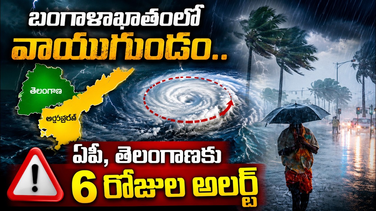 బంగాళాఖాతంలో వాయుగుండం.. ఏపీ, తెలంగాణకు 6 రోజుల అలర్ట్ | AP Telangana Rain Alert: