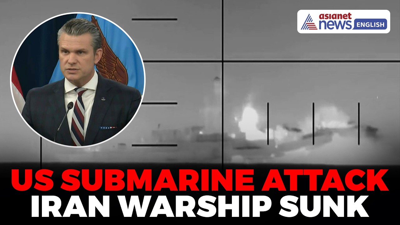 US Submarine Sinks Iranian Warship in Indian Ocean | Pentagon Releases Strike Footage