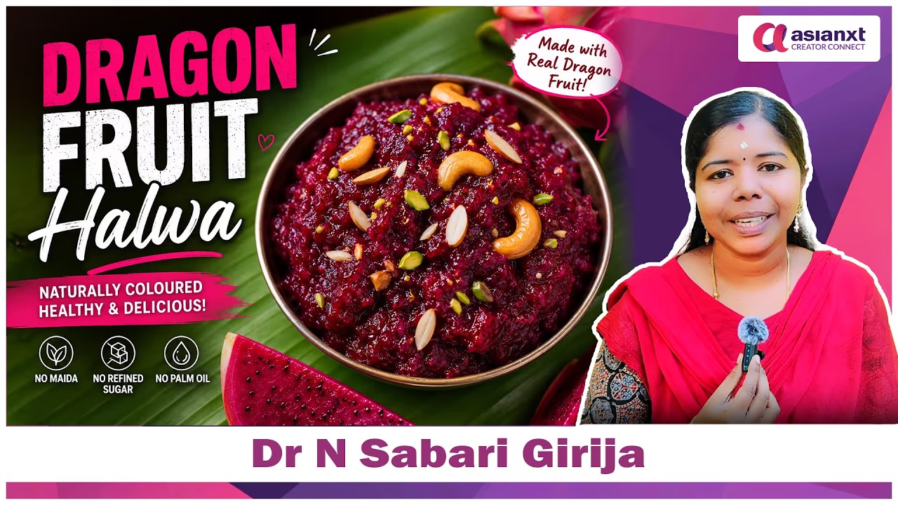 டிராகன் பழ அல்வா 😍 | Dragon Fruit Halwa | இயற்கையான நிறத்தில் சுவையான அல்வா