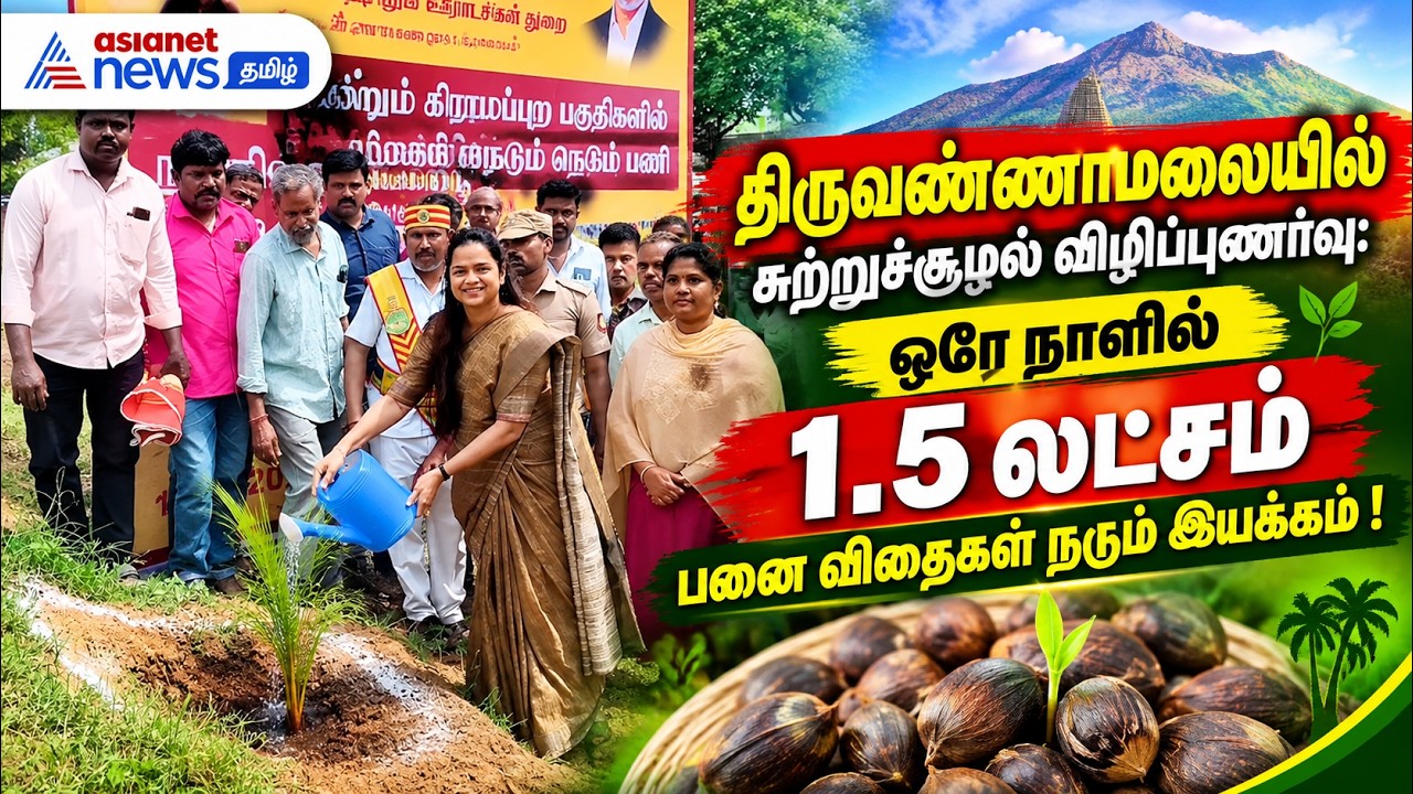 திருவண்ணாமலையில் சுற்றுச்சூழல் விழிப்புணர்வு: ஒரே நாளில் 1.5 லட்சம் பனை விதைகள் நடும் இயக்கம் !