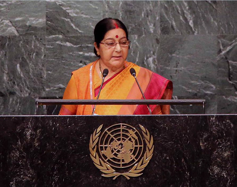 Sushma Targets Pakistan in Veiled Attack at UN Speech