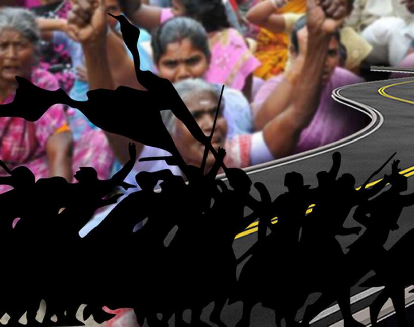 Nalgonda hamlet rejects Bathukamma sarees, protest for road