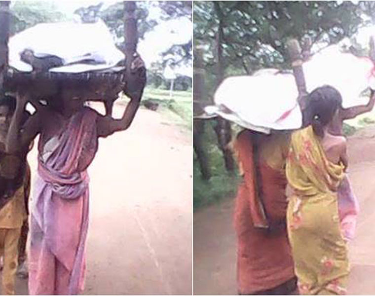 Odisha Four Daughters Carry Mother Dead Body