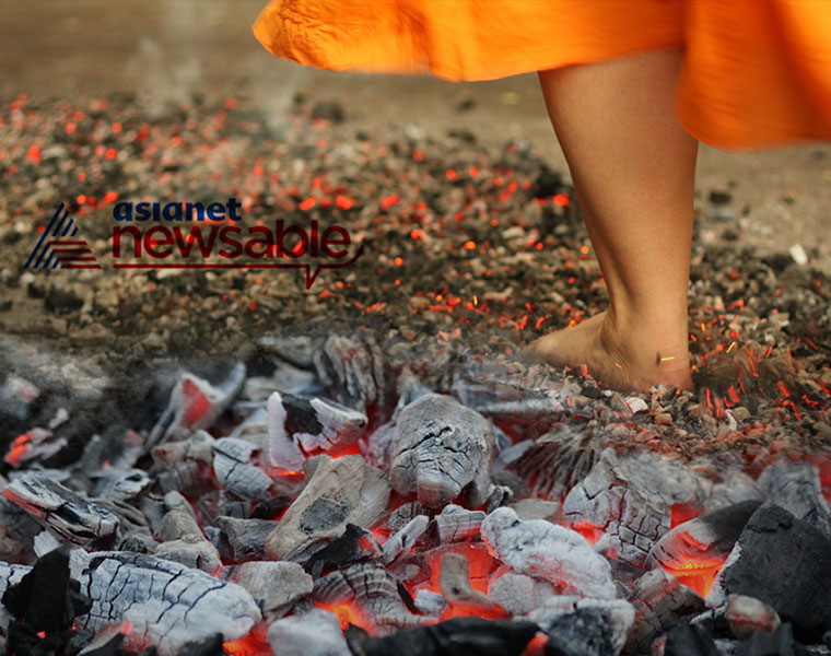 firewalk festival held very well at maha mariamman temple in mayiladuthurai