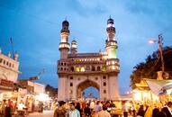 Hyderabad historic Charminar suffers damage part minaret falls